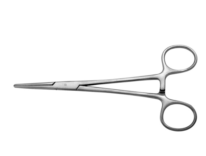 A pair of scissors with a handle on top.