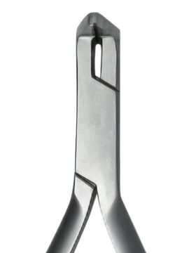 A close up of the front end of a metal object.