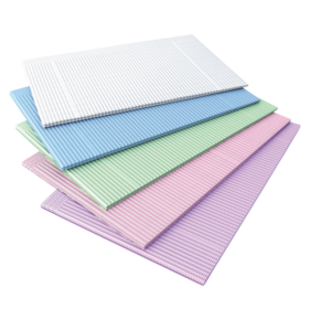 A stack of colored paper on top of each other.
