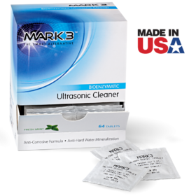 A box of mark 3 ultrasonic cleaner wipes.